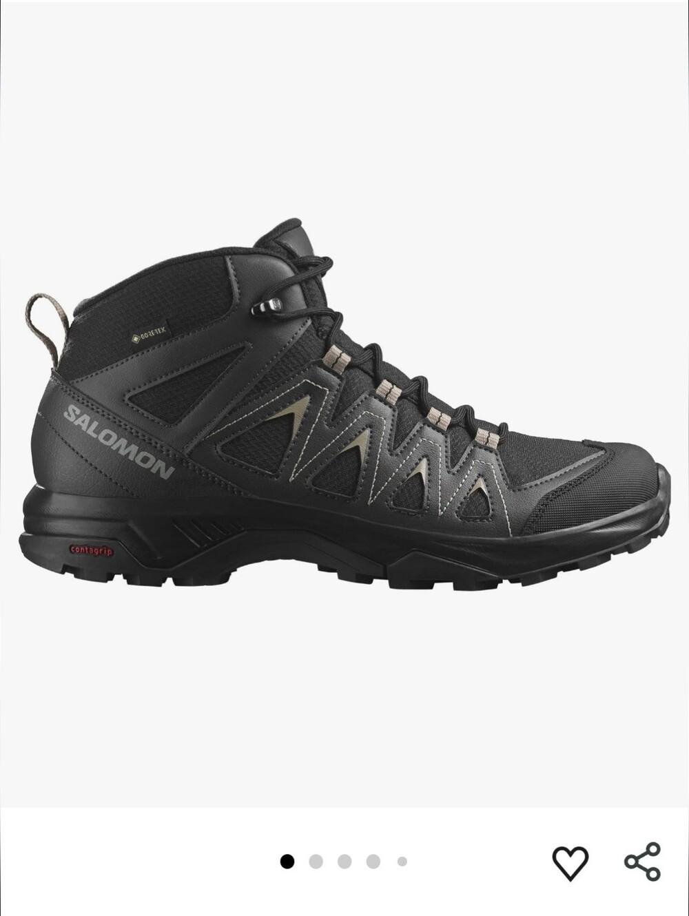 Salomon Men's Black Mid-Top Hiking Shoes New, Size 8.5